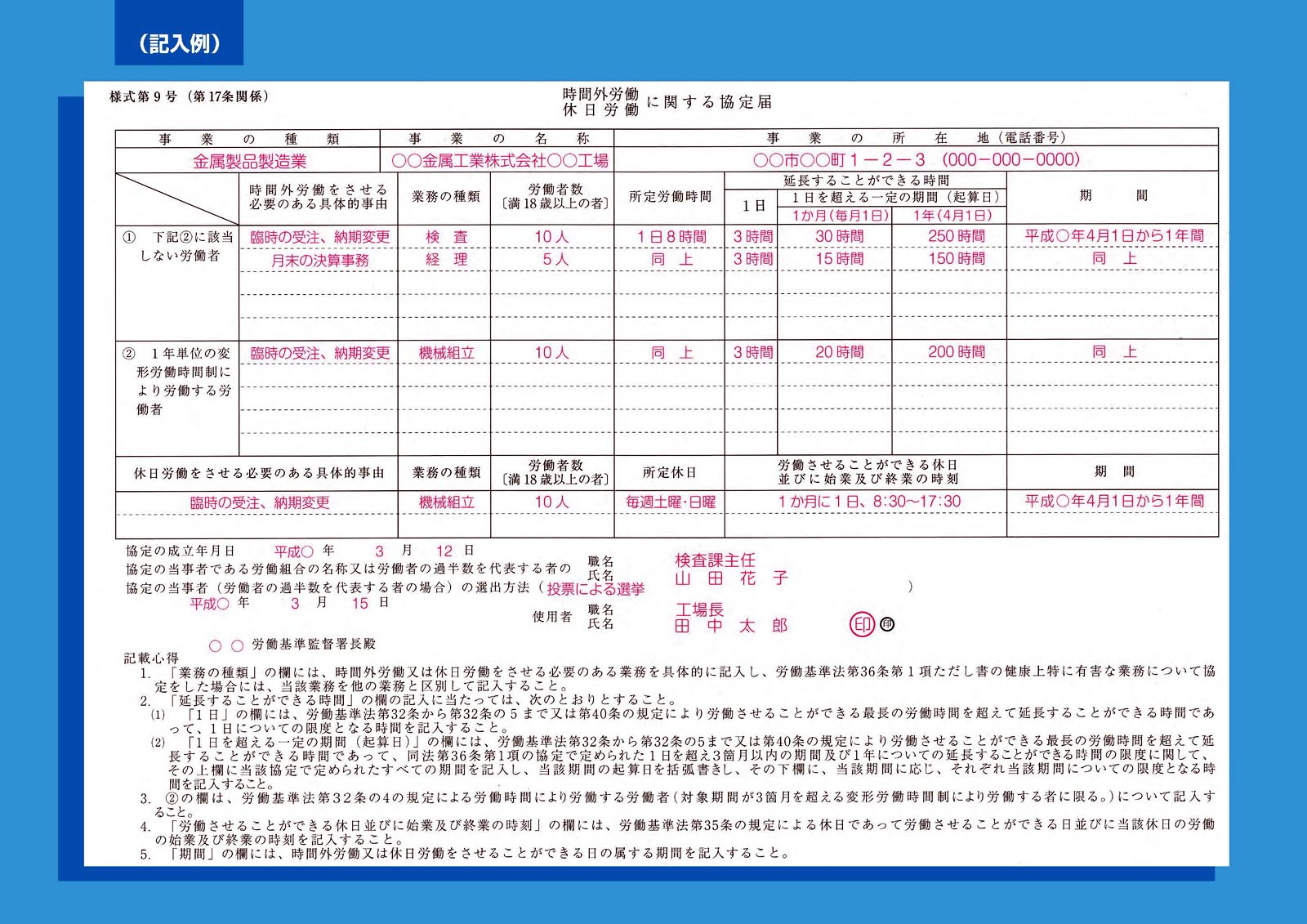 36協定の休日労働の記載方法は 市川社会保険労務士事務所